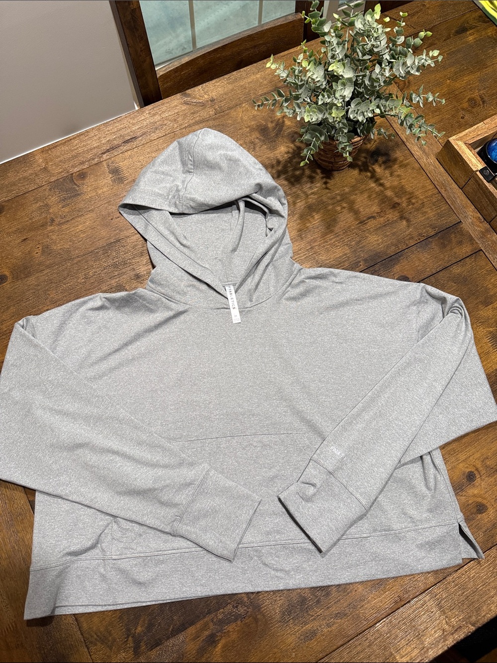 Fabletics Grey Cropped Hoodie - M -